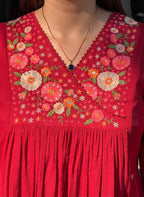 Maroon Floral Kirti Pant set
