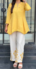 Yellow khadi Co-ord Set