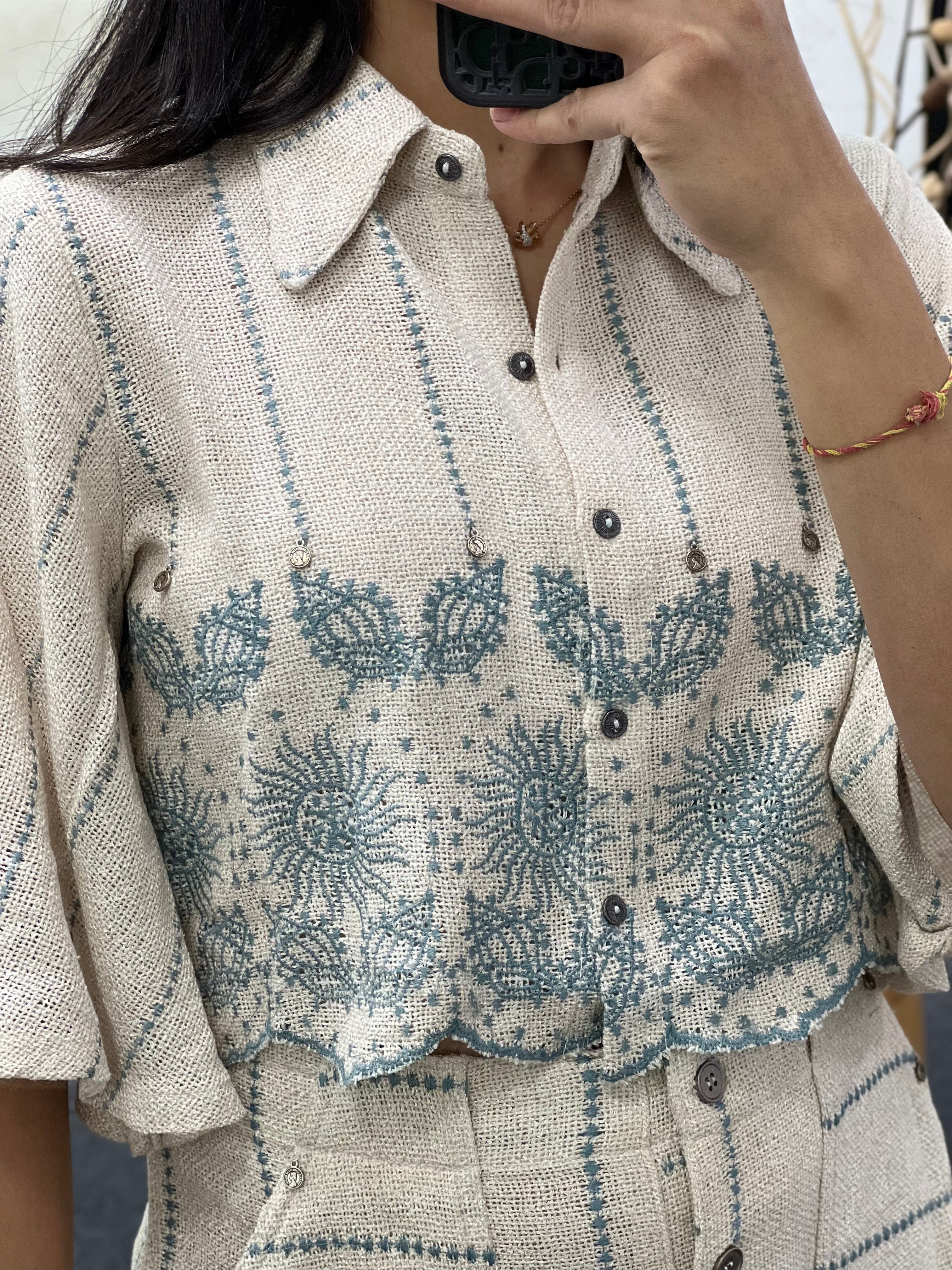 Jute sky Floral short co-ord